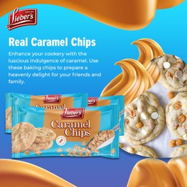 Lieber's Real Caramel Chips| Baking Chips | Certified Kosher for Cookies, Cakes, Muffins and More! 9 Oz Pack Of 3
