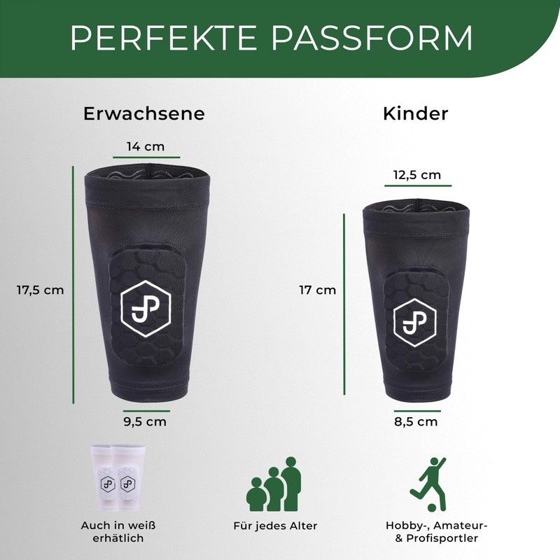 JDP Premium 2-in-1 Shin Pads with Stocking Size S Black