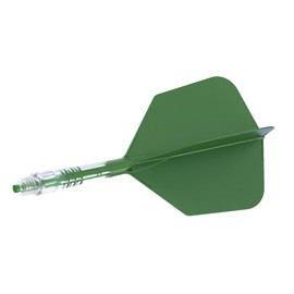 CUESOUL ROST T19 Carbon Integrated Dart Shaft and Flight Big Wing Shape 27mm-Dark Green with Green Shafts