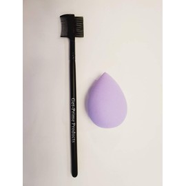 Get Prime Products Cosmetics Toiletry Portable Waterproof Travel Professional Pouch Organizer Makeup Bag with Eyelash Brush and Foundation Blending Microfiber Makeup Sponge