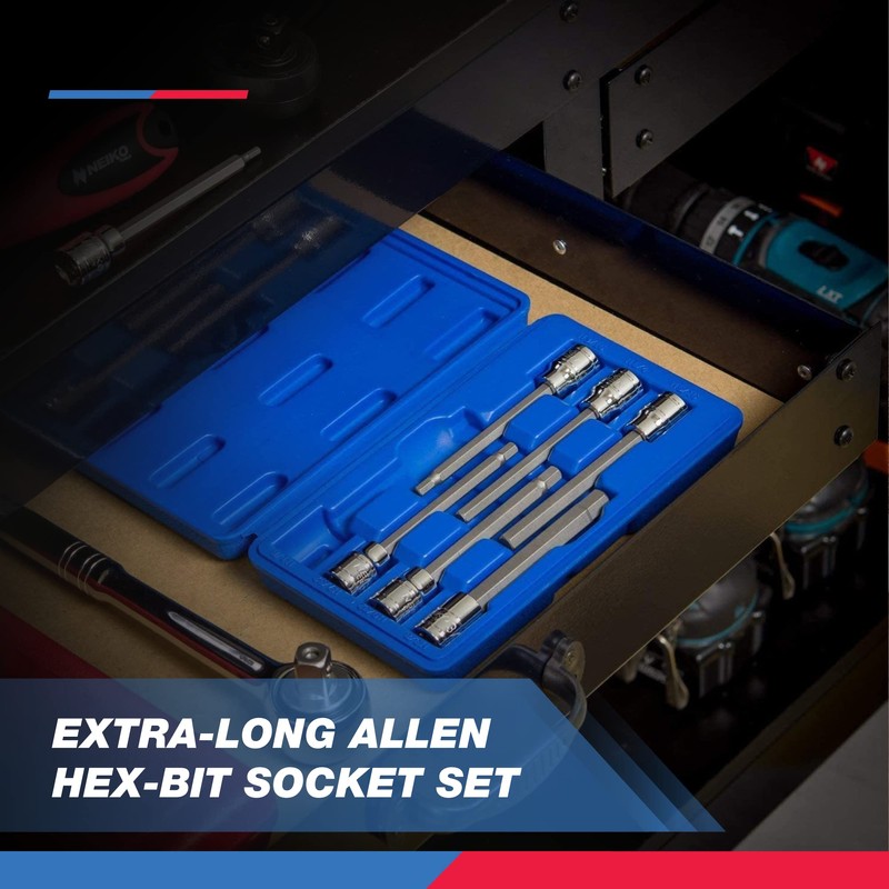 NEIKO 10077A 3/8” Drive Metric Extra Long Allen Hex Bit