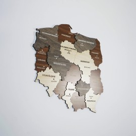 Colorfull Worlds Multilayered Wooden 3D Poland Wall Art, Gift for Polish Friend, Poland Wooden Wall Decor, Wall Art for Traveller (40x38 cm | 15.7x15 inches).