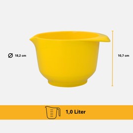 Birkmann 708815 Colour Bowls, Mixing and Serving Bowl, 1.0 Litres, Melamine Bowl, Scratch-Resistant, Stable, Sustainable, Yellow