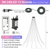 Christmas Tree Lights Multicoloured - 2M/6.6FT x 12 Strands 240LEDs