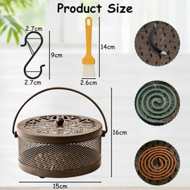Mosquito Spiral Holder, Metal Smoking Spirals Holder, Mosquito Coil Holder, Metal Mosquito Coil Holder for Outdoor, Swimming Pool, Deck, Camping (Bronze)