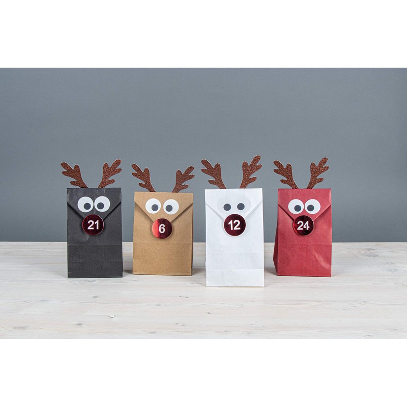 Rayher 46560000 Advent Calendar Accessories: Rudolf Reindeer 1 Set, Paper,