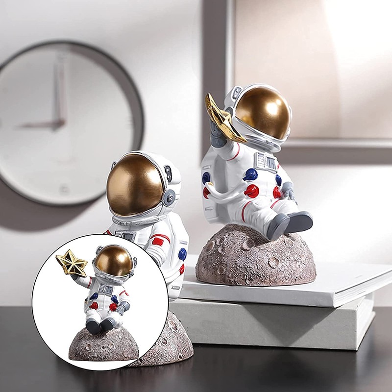 Resin Astronaut Figurine Astronaut Statue Astronaut Sculpture Crafts Figurine Outer