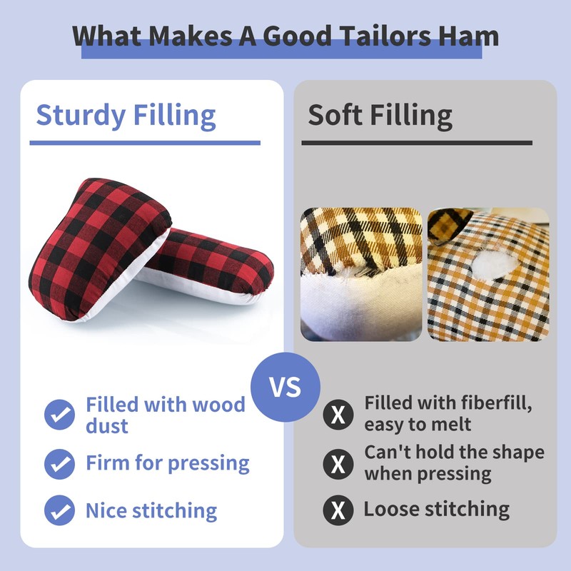 MOLIGOU Tailors Ham and Seam Roll Set, Pressing Tool for