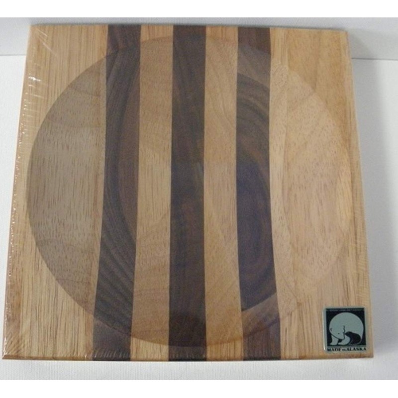 Ulu Factory Alaska Ulu Birch Walnut Stripe Wood Chopping Bowl-board