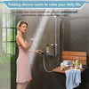 18 inch Premium Folding Teak Shower Seat Wall Mounted -
