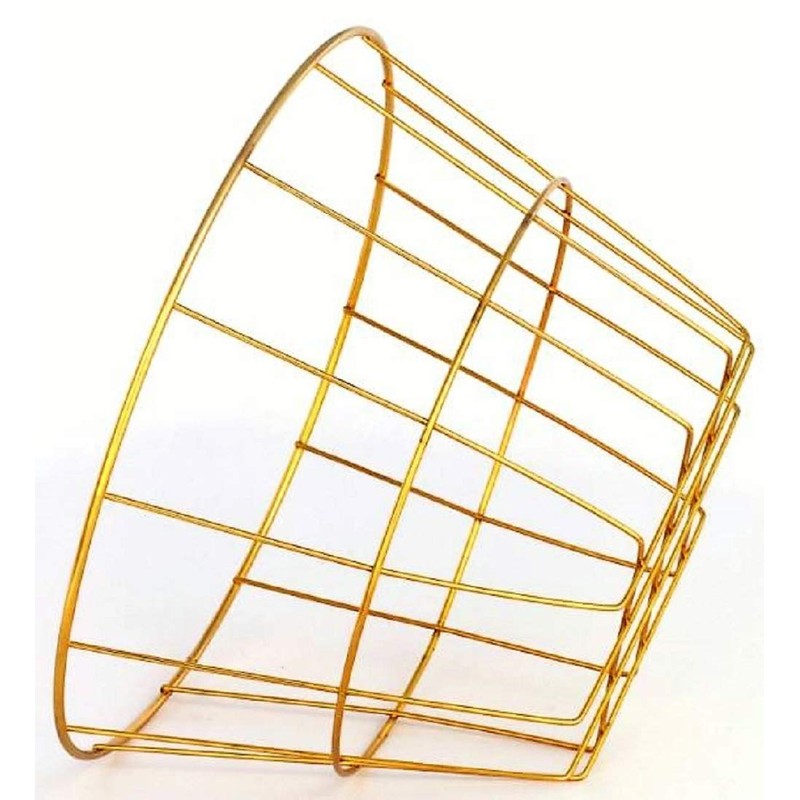 Gold Iron Wire Baskets and Trays, Round and Rectangular, 4-ct