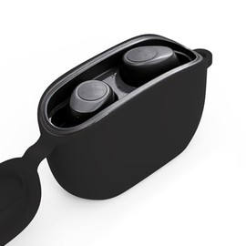 WUWOCJ Case Cover Compatible with JBL Wave 100TWS Soft Silicone Protective Case with Carabiner (Black)