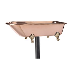 Pure Copper Bird Bath, Featuring Clawfoot Bathtub Design - Polished Copper by Good Directions