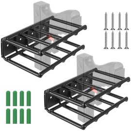 Shimeyao 2 Pcs Wall Mount Pistol Rack 4 Slots Gun Rack Metal Pistol Holder for Gun Safe Handgun Stand Hanger Fits Most Handguns with Laser Sights for Cabinet Storage Revolver Organizer, Black Coated