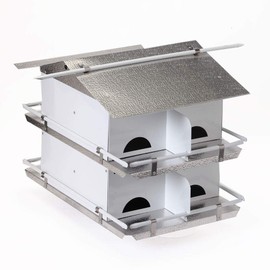 Birds Choice PMSR8 Starling Resistant Entrance Holes 2 Floor/8 Room, Bird House, Small, White/Grey