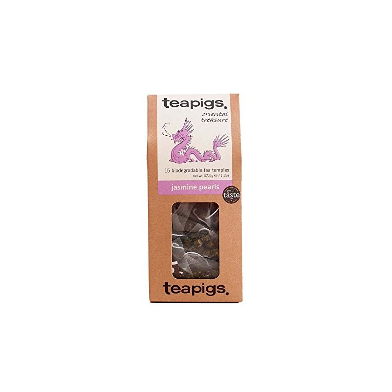 Tea Pigs Jasmine Pearls Tea Bags Made with Whole Leaves,