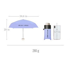 AFULILI Small Mini Compact Travel Umbrella UV Protection Umbrella Perfect for Travel Lightweight Portable Parasol Outdoor Sun&Rain Umbrellas(Purple)