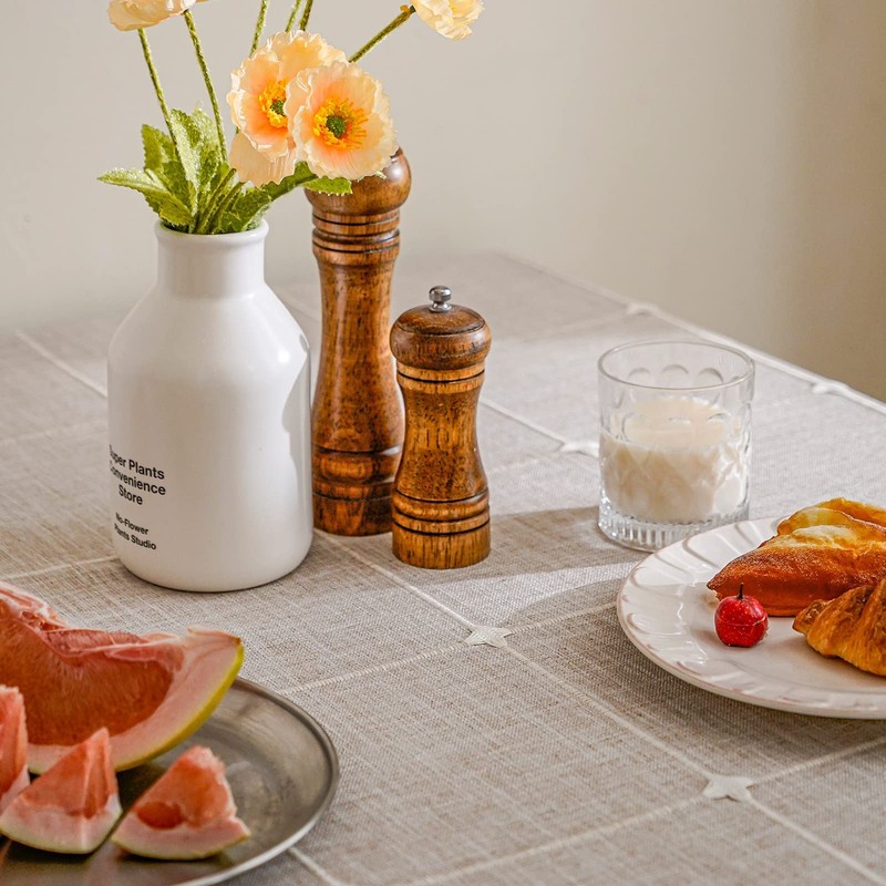 JIALE Tablecloths for Rectangle Tables,Cotton Linen Table Cloth Waterproof Tablecloth