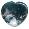 Fekuar Natural Moss Agate Crystal Thumb Worry Stone, Hand Carved