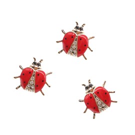 ORIESSE Ladybug Car Decals 3pcs Red Lady Bug Stickers 3D Metal Emblem Badge Women Car Decor Fun Prank Gift for Bug Lovers