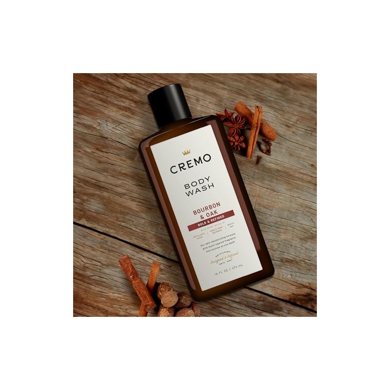 Cremo All Season Body Wash, Bourbon & Oak, 16 oz.