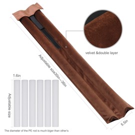 Door Draft Stopper - Weather Stripping Noise Blocker Window Breeze Blocker, Adjustable 30" to 36" for Sound Dust Proof, Saving Energy Under Door Guard (Coffee)