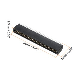 PATIKIL Card Edge Connector Black Socket Right Angle 64 Pin 2.54mm Pitch for PCB Circuit Board, Game Console, Pack of 2