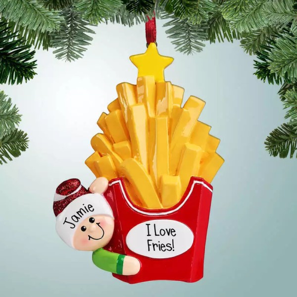 PersonalizedFree.com Large French Fries - Personalized Christmas Ornament
