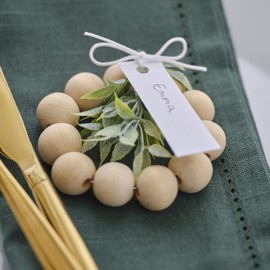 Ginger Ray Nordic Bead & Foliage Place Name Cards for Christmas Tables as, Pack of 6