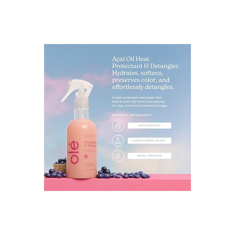 OLÉ Termoprotector Desenredante 250 ml, 100 Orgánico Con Aceite de