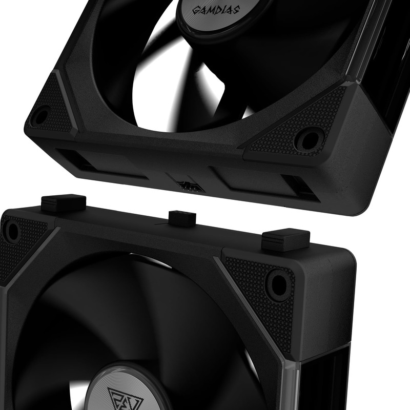 GAMDIAS Aeolus P2-1203U Black 3 Fans KIT