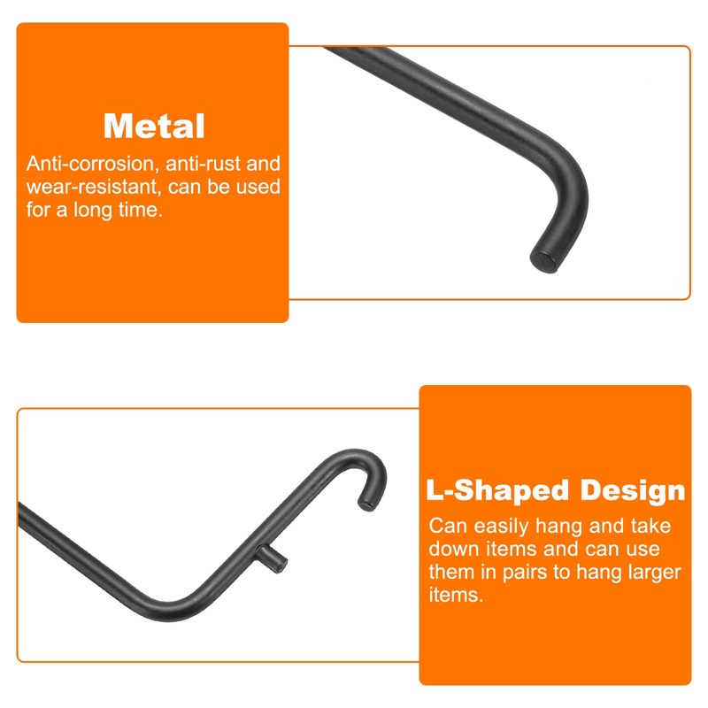 sourcing map 2pcs L Style Pegboard Hooks 3.75" L Shape