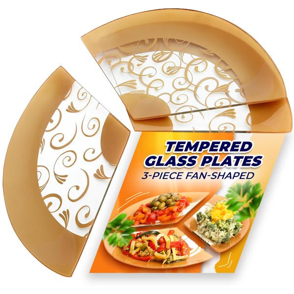 GAC 3 Section Serving Tray – Set of 3 Fan-Shaped