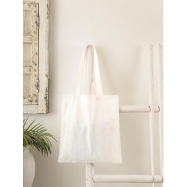 Popular Handicrafts Economical Cotton Tote Bag Lightweight Reusable Grocery Shopping Cloth Bags Suitable for Dye Promotion, Milky White, 15"x16"