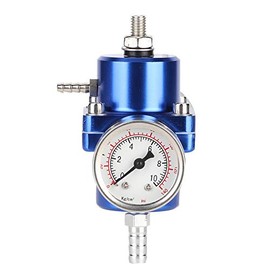 Keenso Regulador de Gasolina de 0 a 140 PSI, Regulador de Presión de con Manómetro para Auto con Manguera de Retorno de