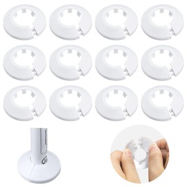 12 PCS Radiator Pipe Covers White, Small Radiator Cover, Radiator Caps, Radiator Pipe Collars, for 15mm Diameter Water Pipes, Heating Pipes and Radiators