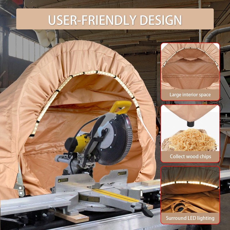 Miter Saw Dust Collector with LED Light - Effective Dust