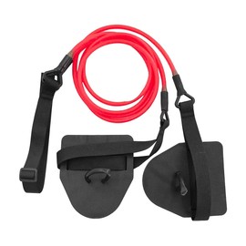 Laroal Land Swimming Trainer With Hand Paddles Resistance Rope Pull Band Fitness Detachable Elastic Band For Improving Arm Strength（Red 30 Lbs）