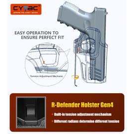 S&W M&P Shield EZ Holster, OWB Holster for Smith Wesson MP Shield 380 EZ/Shield 9 EZ - Adjustable Tension & Cant | Index Finger Released | Autolock | Outside Waistband Carry | Matte Finish -RH