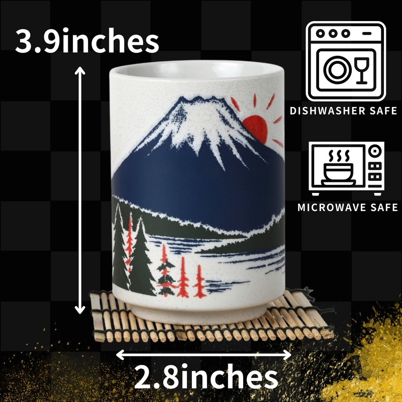 LOVE LOVE JAPAN Japanese Tea Cups Sushi-Yunomi Mino Ware With