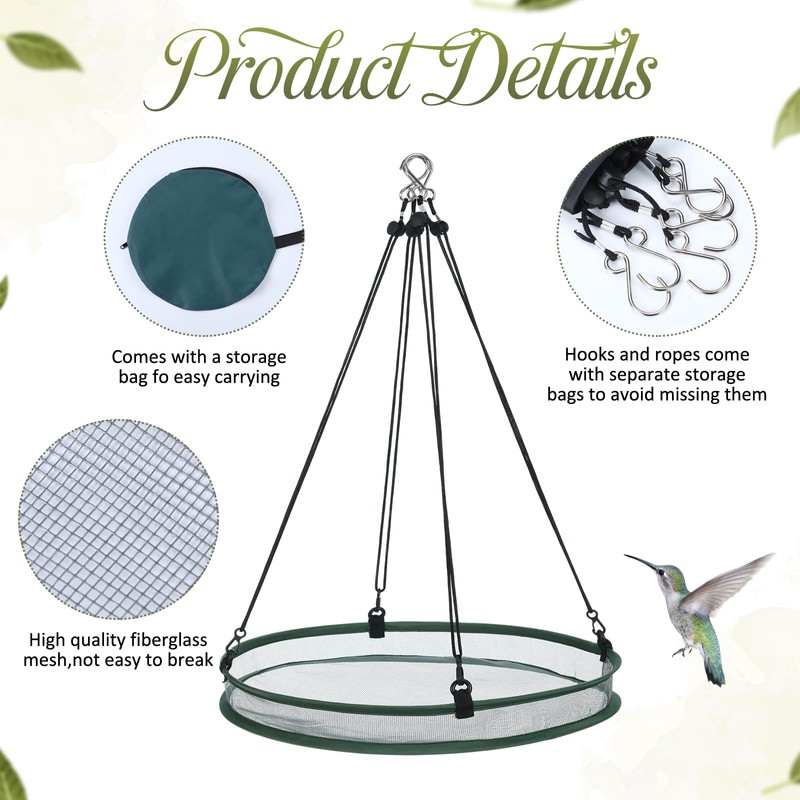 FoldTier 2 Pieces Universal Wild Bird Seed Catcher Hanging Hoop