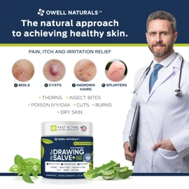 OWELL Naturals Chickweed Salve 4 oz- Drawing Salve with Aloe Vera for Boil & Cyst, Poison Ivy/Oak, Skin Disorder, Irritations, Burns, Minor Cuts, Dry Skin, Itching