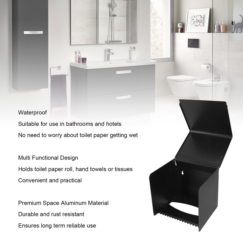 Wall Toilet Paper Holder Box Waterproof Space Aluminum Toilet Tissue