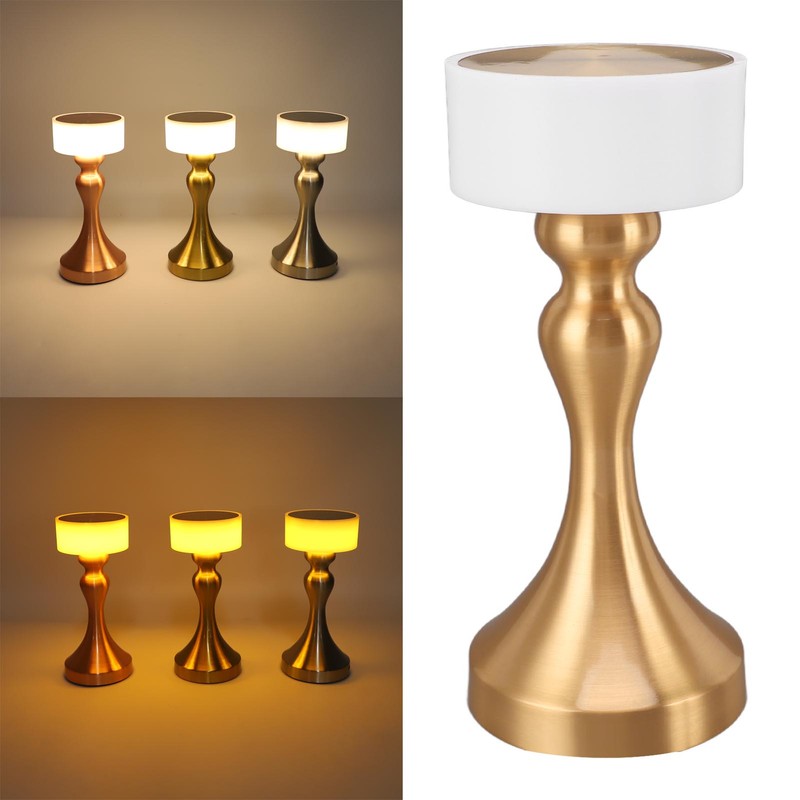 Table Lamp 3 Modes Stepless Dimmable LED Touch Cordless Metal