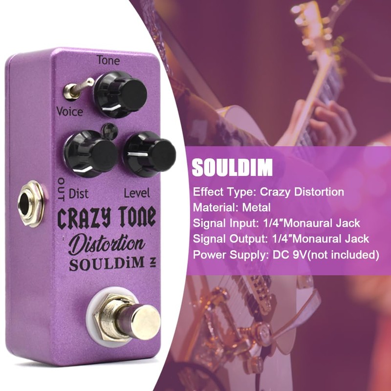 SoulDiM - Pedal de guitarra con efecto de distorsión de