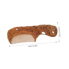 Vaguelly Natural Scented Wooden Detangling Comb Fine Tooth Hair Styling for Women Double-sided Massage