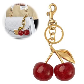 Crystal Cherry Keyring, Stylish Cherry Keyring, Cherry Bag Pendant, Cute Cherry Pendant, Shimmering Glitter Cherry Pendant for Purses, Handbags, Backpacks, Sweet cherry pendant