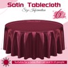 6 Packs Satin Tablecloth 120 inch Burgundy Round Tablecloths, Overlay