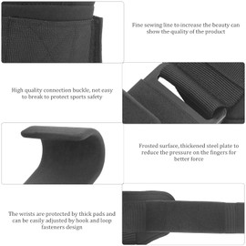 Weight Lifting Strap with Hook, Heavy Duty Wrist Straps Wrist Guard Weightlifting Support Hook Weightlifting Pull Up Hook Adjustable (Black Row Hook)