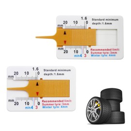 2 Pcs Tread Depth Gauge UK, Portable 0-20 mm Tyre Tread Depth Measuring, Tire Ruler Checker Adjustable Tyre Gauge Measurement Tool for Car Truck Motorcycle Checker